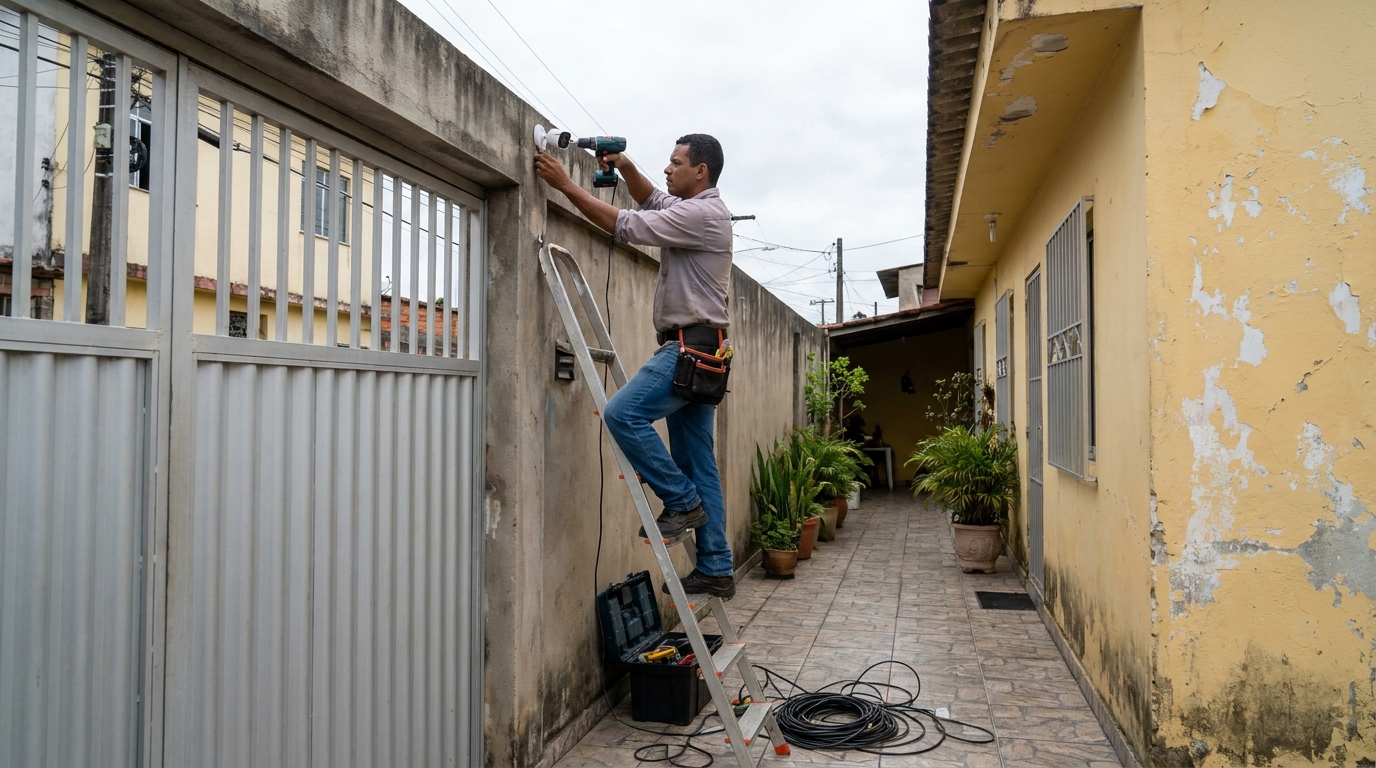 Passagem de cabeamento em Santa Maria‑RS