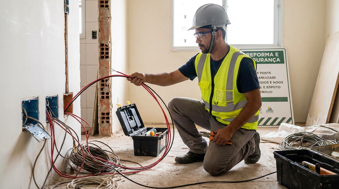 Substituição de fios antigos em Santa Maria‑RS